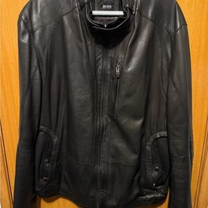 BOSS Black Leather Soft Adeline Nappa Jacket